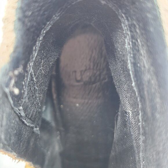 UGG Fraise Whipstitch Suede Ankle Boots Taupe Bow Back Block Heel Booties Size 8 - Picture 6 of 7